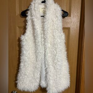 White Faux Fur Vest